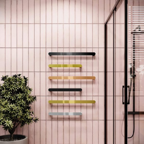 Towelrads Twyford Towel Bar - 630mm - Polished Black Chrome - 488143