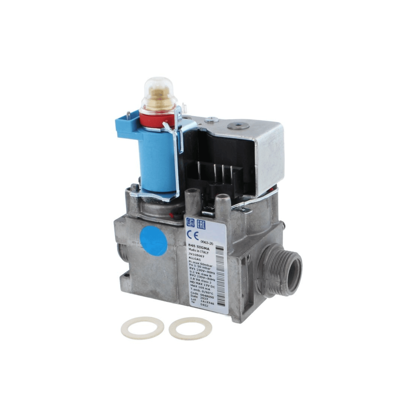 Vaillant Gas Section Complete - Both Male Threads - THERMOcompact/TURBOmax - 114189