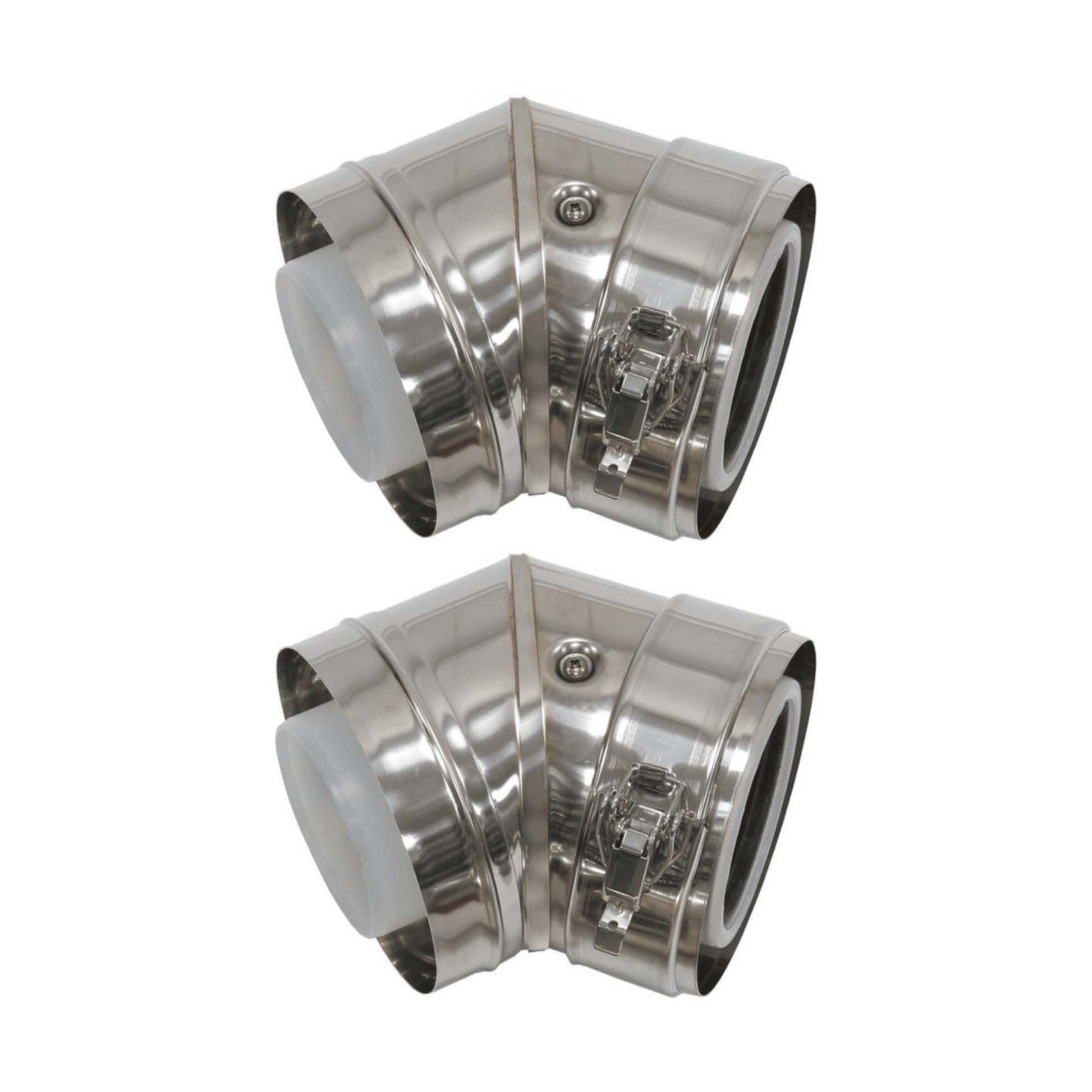 Vaillant 45 Degree Plume Bends - Pack of 2 - 80/125 - Stainless Steel Facade - 0020042757