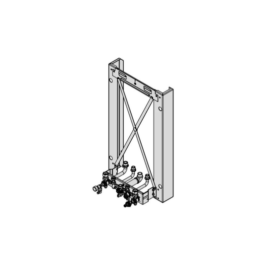 Viessmann Vitodens 100 & 200 Combi Boiler PlusBus Spacing Frame with Valves - 90mm Clearance - ZK04922