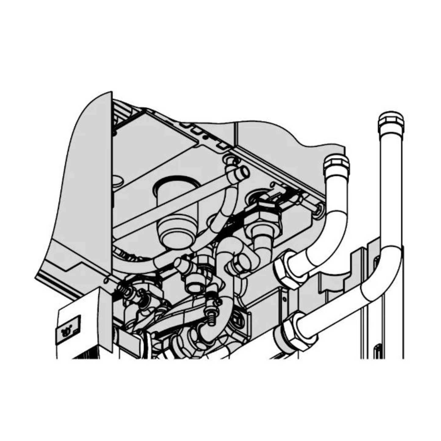 Viessmann 1 1/2" Connection Pipe Bends Set for Top/Bottom Install - for 200-W 120-150kW - 7641148