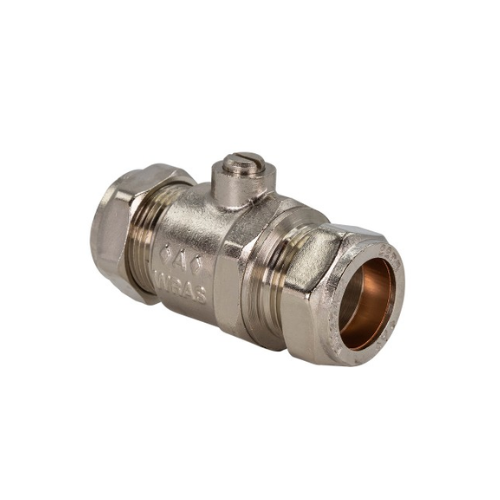 DZR Brass Chrome Plated - Full Flow Isolation Valve - 22mm - WRAS Approved