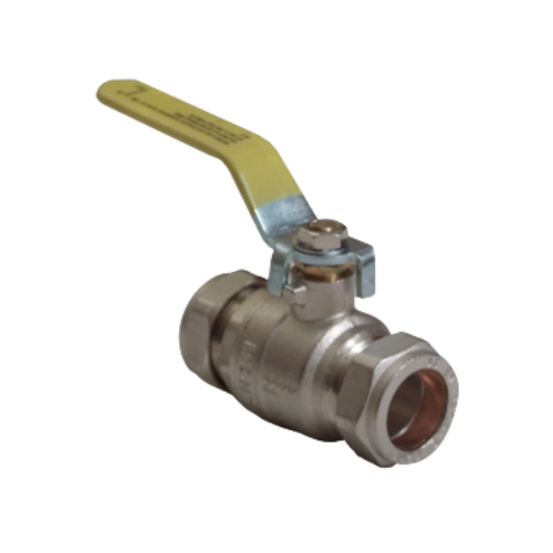 Lever Ball Valve - Yellow Handle - 35mm - Gas Approved