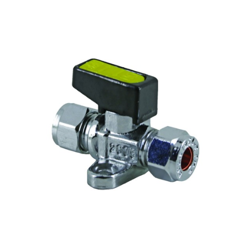 Mini Ball Valve - Straight with Backplate - C x C - 8mm