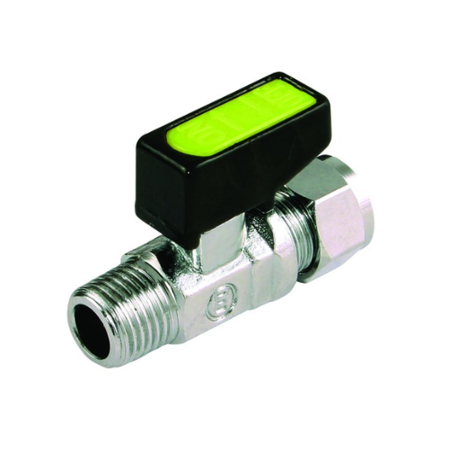 Mini Ball Valve - Straight - C x M - 10mm x 1/4"