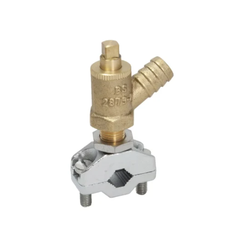 Brass Chrome Plated - Self Cutting - Drain Off Cock - Type A - BS2879 - 15mm