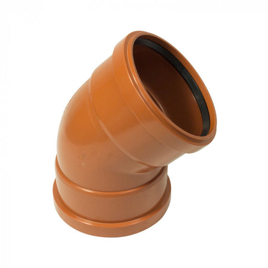 FloPlast 160mm Underground Drainage - Double Socket Bend 45° - 6D563