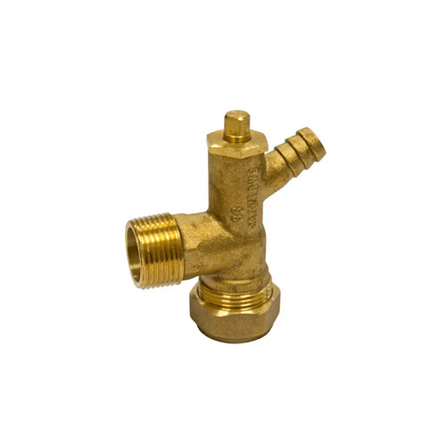 Vokera Compression Drain Cock Elbow - 3/4" Male x 22mm - 250445