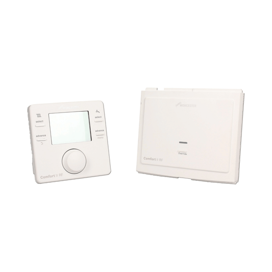 Worcester Comfort 2 RF Wireless Programmable Room Stat & Plug-in Receiver - 7733600002