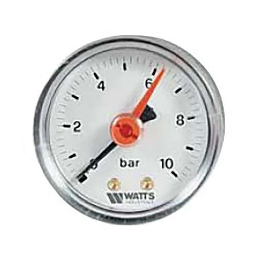 Watts Type MA50/10 Pressure Gauge 0-10 Bar - 1/4" Rear Entry - 310110