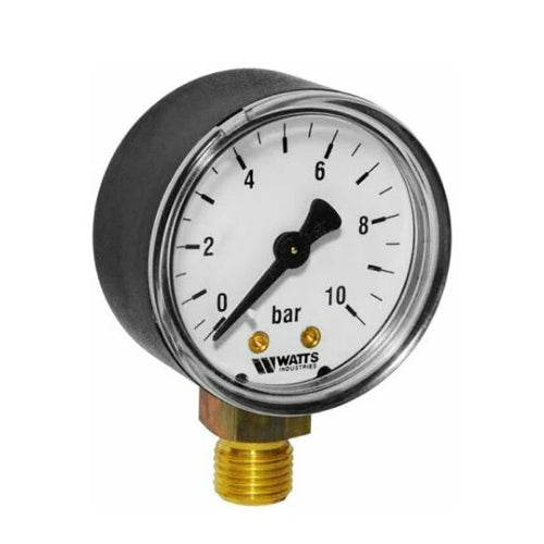Watts Type MR50/10 Pressure Gauge 0-10 Bar - 1/4" Bottom Entry - 312110