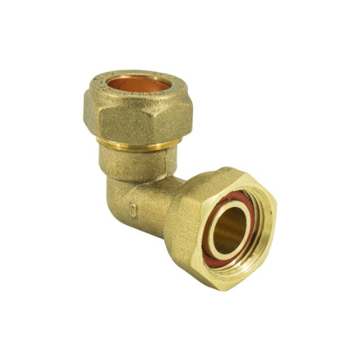 Brass Compression - Bent Tap Connector - 15mm x 1/2"