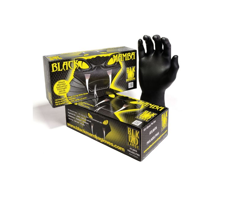 Black Mamba Nitrile Gloves (Box of 100) - Medium - BX-BMG-M – Kings ...