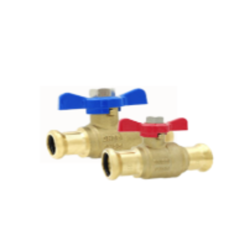 M-Press Fittings - Brass Water - Butterfly Ball Valve - Dual Handle (Blue & Red Handle) - 15mm
