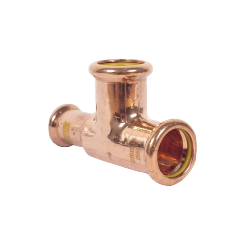 Copper Gas - M-Profile - Press Fit - One End Reducing Tee - 22mm x 15mm x 22mm