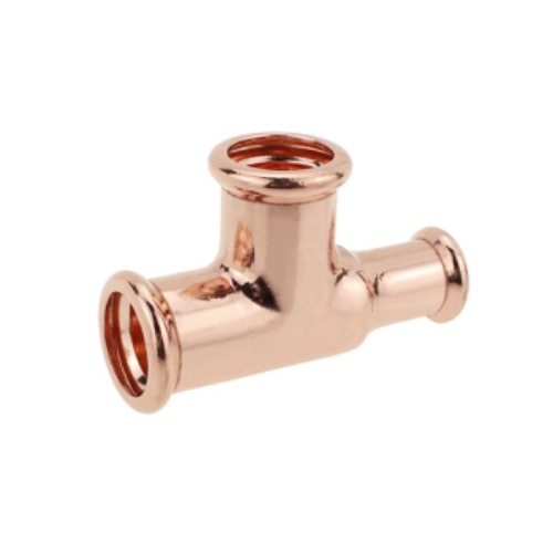 Copper Water - M-Profile - Press Fit - One End Reducing Tee - 22mm x 15mm x 22mm