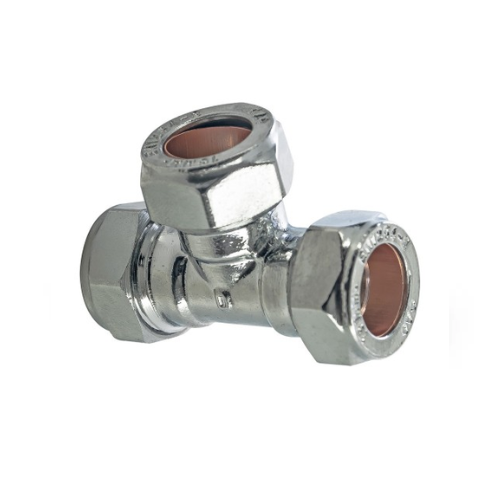 Chrome Plated Compression - Equal Tee - 35mm