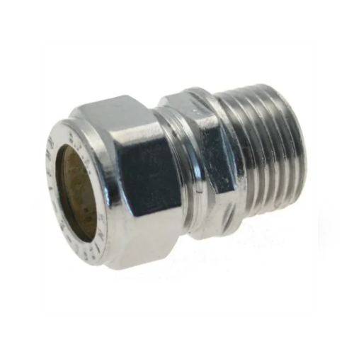 Chrome Plated Compression - Male Iron Coupling - 28mm x 1"