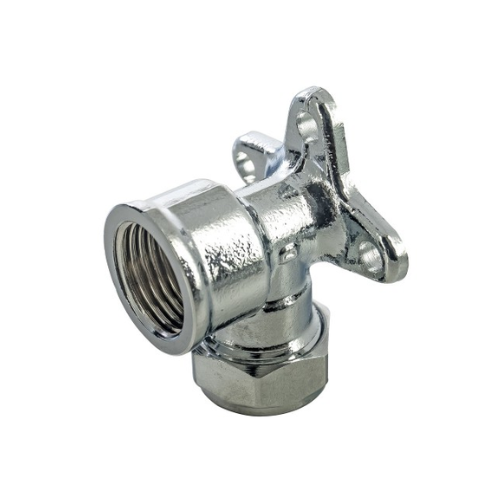 Chrome Plated Compression - Wallplate Elbow - 15mm x 1/2"