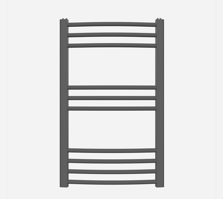Ladder Curved Towel Radiator - 800mm x 500mm - Anthracite - 391336
