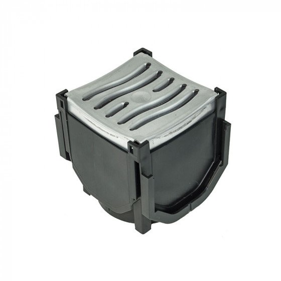 FloPlast Channel Drain - Corner with Galvanised Grate - D720