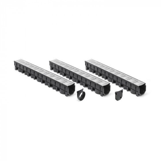 FloPlast Channel Drain - Garage Pack with Galvanised Grate - D751