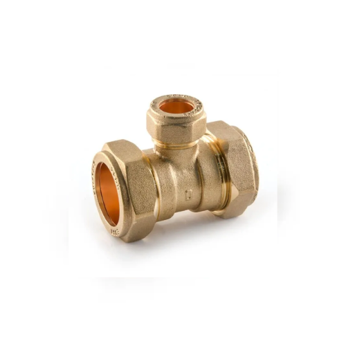 DZR Compression - Branch Reducing Tee - 15mm x 15mm x 10mm