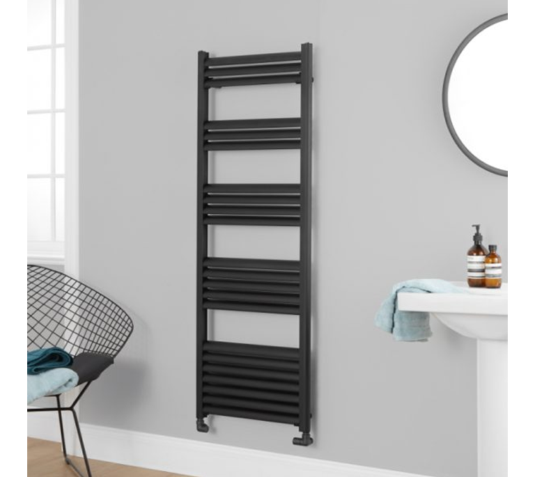 Eton Towel Radiator - 1200mm x 500mm - Anthracite (Textured)