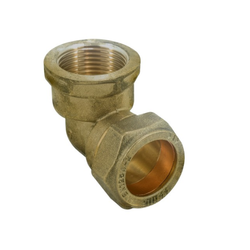 Brass Compression - Female Iron Elbow - 22mm x 3/4"