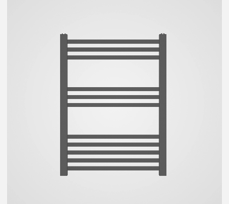 Flat Square Towel Radiator - 800mm x 600mm - Anthracite - 391356