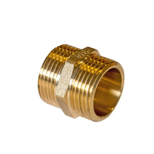 Brass - Hexagon Nipple - 1/2" - Chrome