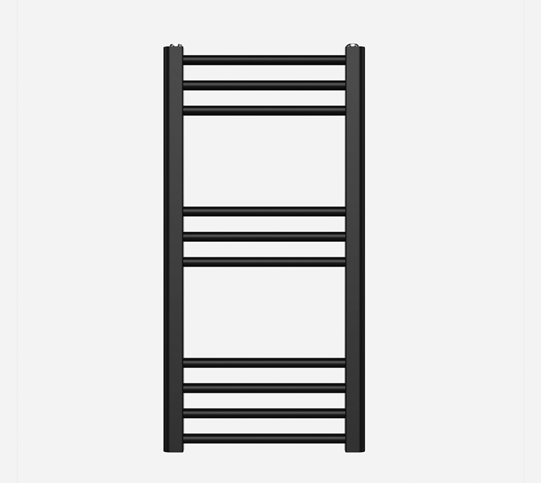 Ladder Straight Towel Radiator - 800mm x 600mm - Matt Black - 391308