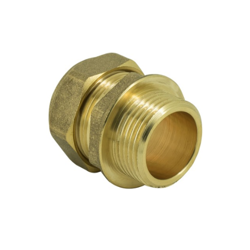 Brass Compression - Male Iron Coupling - 10mm x 1/2"