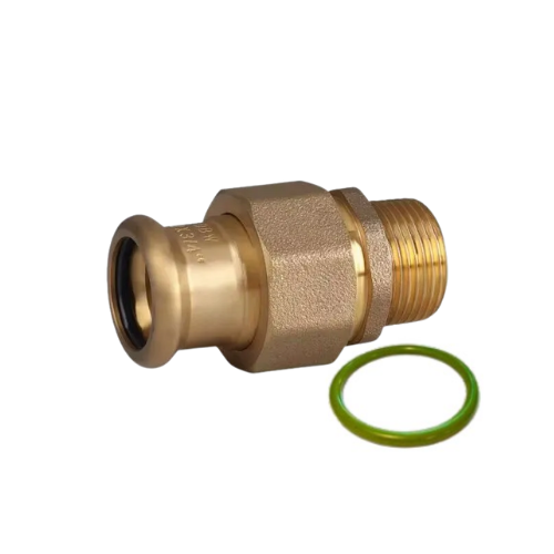M-Press Fittings - Copper FKM for Solar, High Temp, Compressed Air & Industrial Heating - M-Profile - Press Fit - Male Copper Union - 15mm x 1/2"