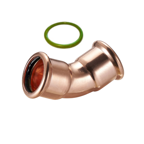 M-Press Fittings - Copper FKM for Solar, High Temp, Compressed Air & Industrial Heating - M-Profile - Press Fit - Obtuse Bend - 42mm