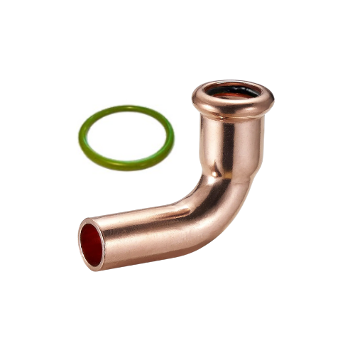 M-Press Fittings - Copper FKM for Solar, High Temp, Compressed Air & Industrial Heating - M-Profile - Press Fit - Street Elbow - 28mm