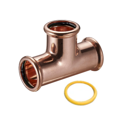 M-Press Fittings - Copper Gas - M-Profile - Press Fit - Equal Tee - 108mm