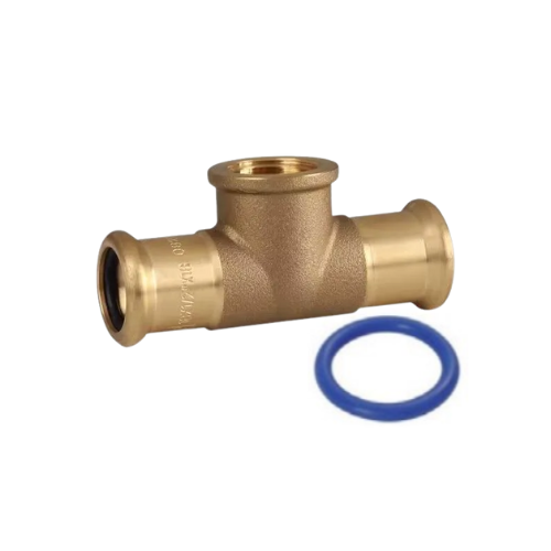 M-Press Fittings - Copper Steam - M-Profile - Press Fit - Female Iron Branch Tee - 42mm x 42mm x 1/2"