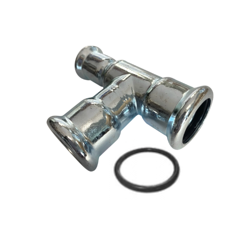 M-Press Fittings - Carbon Steel - M-Profile - Press Fit - One End Reducing Tee - 22mm x 22mm x 15mm