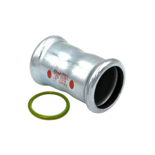 M-Press Fittings - Carbon Steel FKM - M-Profile - Press Fit - Straight Coupling - 108mm