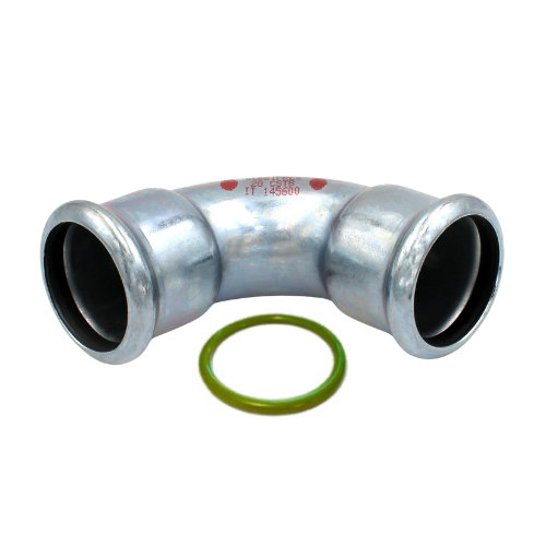 M-Press Fittings - Carbon Steel FKM for Solar, High Temp, Compressed Air & Industrial Heating - M-Profile - Press Fit - Equal Elbow - 22mm