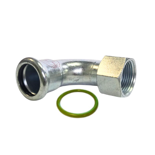 M-Press Fittings - Carbon Steel FKM for Solar, High Temp, Compressed Air & Industrial Heating - M-Profile - Press Fit - Female Iron Elbow - 35mm x 1 1/4"