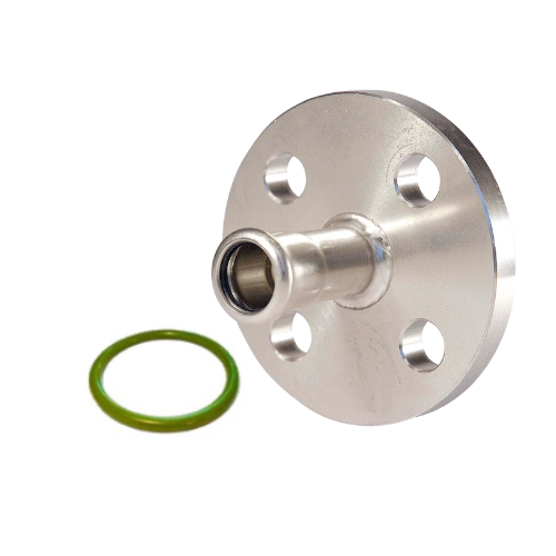 M-Press Fittings - Carbon Steel FKM for Solar, High Temp, Compressed Air & Industrial Heating - M-Profile - Press Fit - Flange (4 Holes) with Press Joint - PN16 - 54mm / DN65