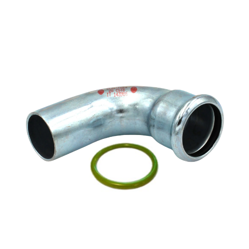 M-Press Fittings - Carbon Steel FKM for Solar, High Temp, Compressed Air & Industrial Heating - M-Profile - Press Fit - Street Elbow - 67mm