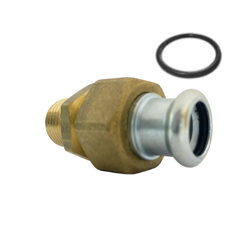 M-Press Fittings - Carbon Steel - M-Profile - Press Fit - Male Union with Flat Seal - 15mm x 1/2"