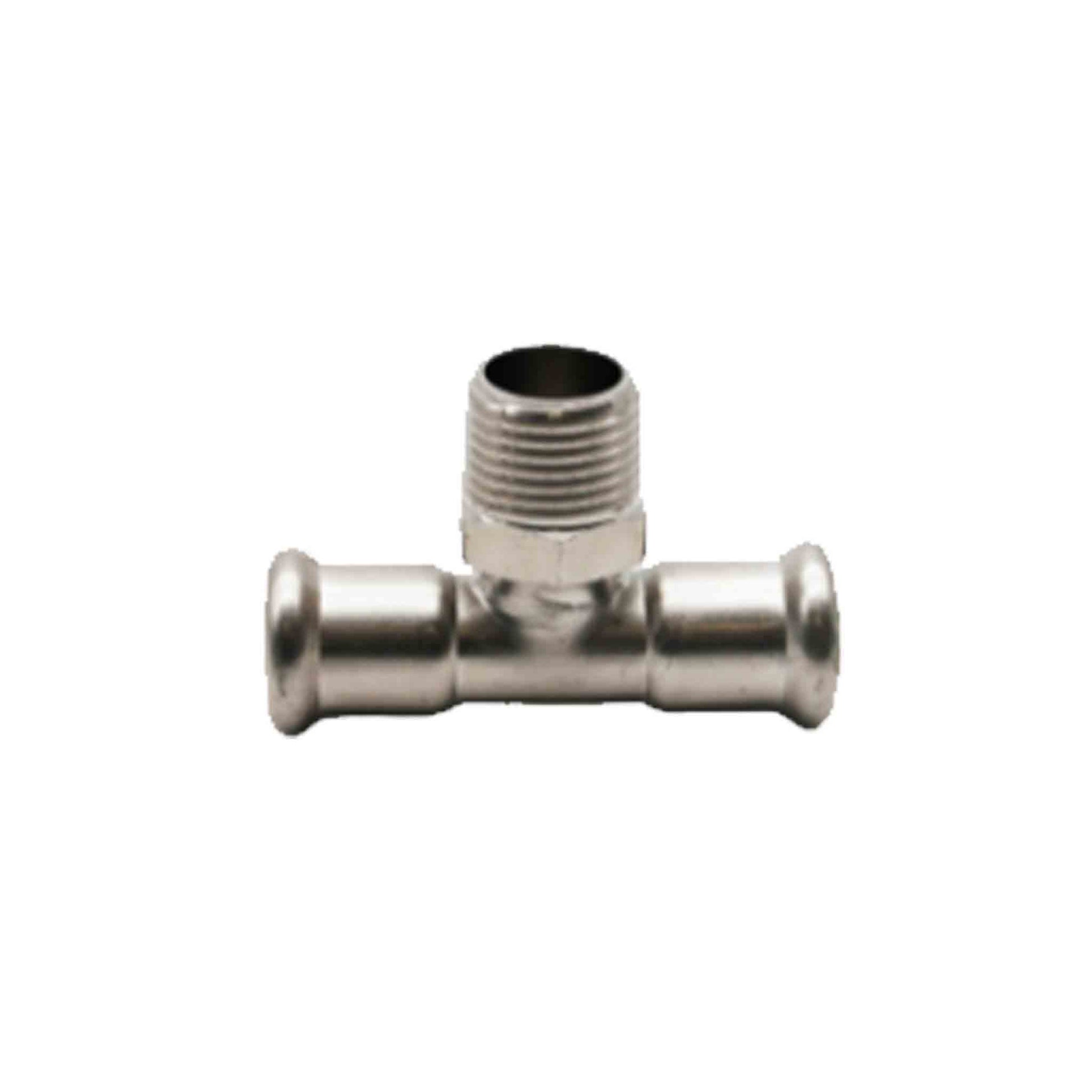 Press Fit Male Iron Branch Reducing Tee - M Profile - Stainless Steel Water - 35mm x 35mm x 1 1/4"