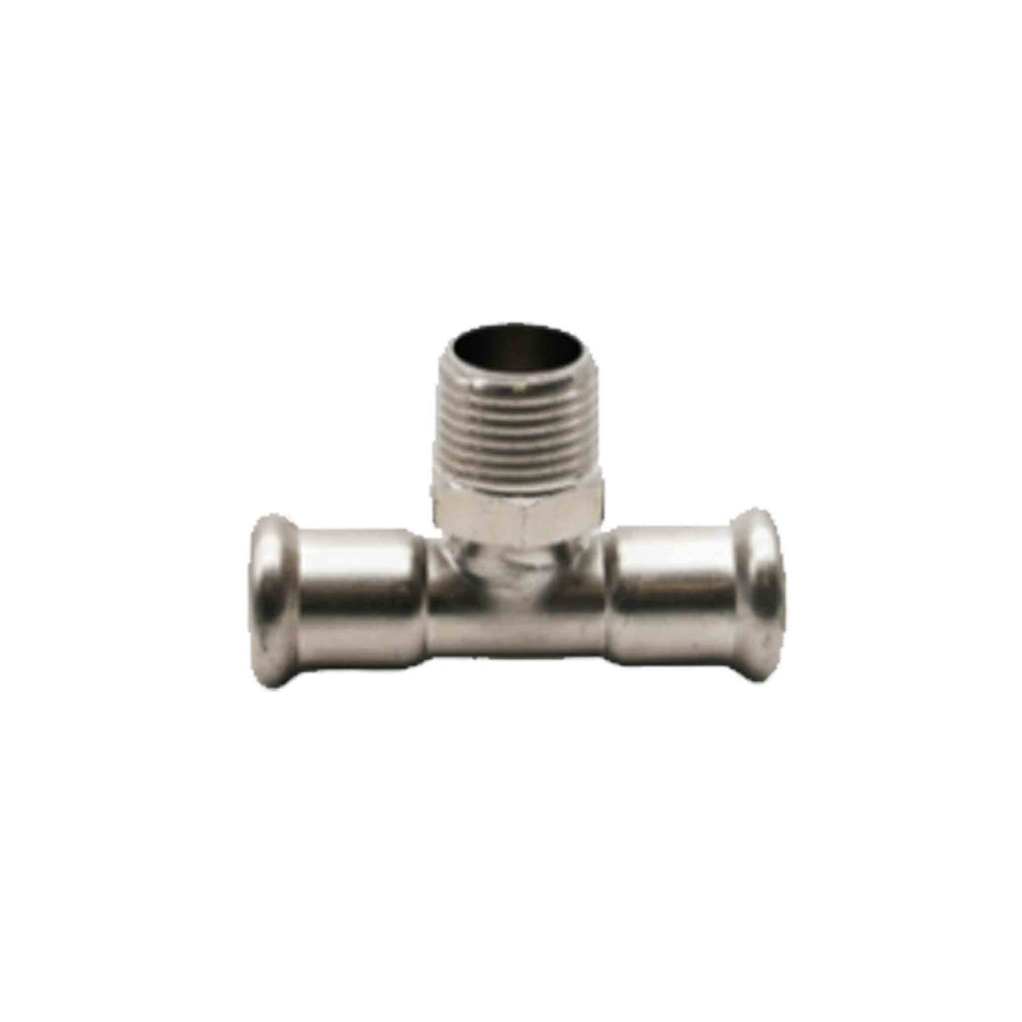 Press Fit Male Iron Branch Reducing Tee - M Profile - Stainless Steel Water - 42mm x 42mm x 1 1/2"