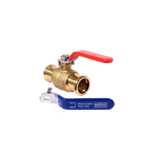 M-Profile - Press Fit - Water - Red & Blue Handle Lever Ball Valve - 54mm