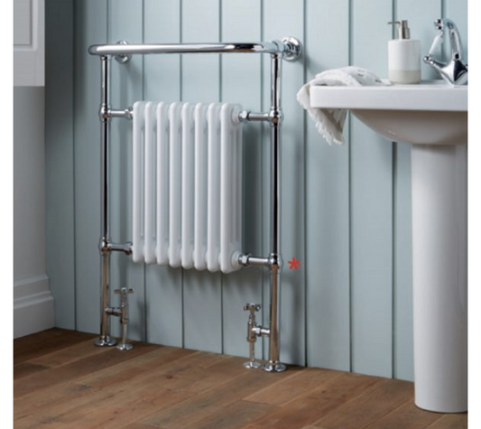 Portchester Towel Radiator - 965mm x 637mm - Chrome & White