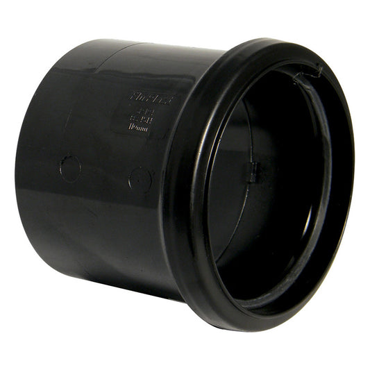 FloPlast 110mm Ring Seal Soil - Single Socket Coupling - Black - SP124B